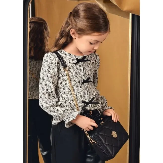 Printed Bow Blouse