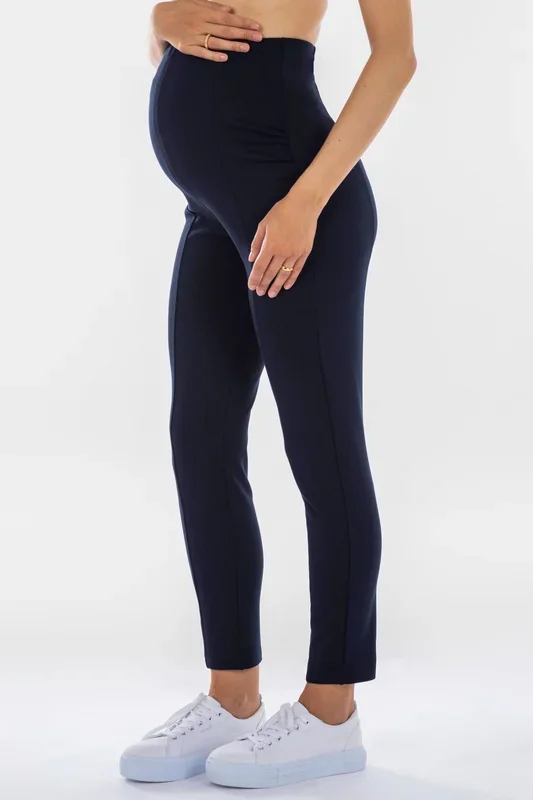 Pull On Signature maternity trousers cropped navy