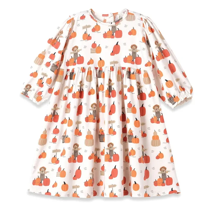Pumpkin Patch Girls’ Dress – Soft Bamboo Fall Favorite