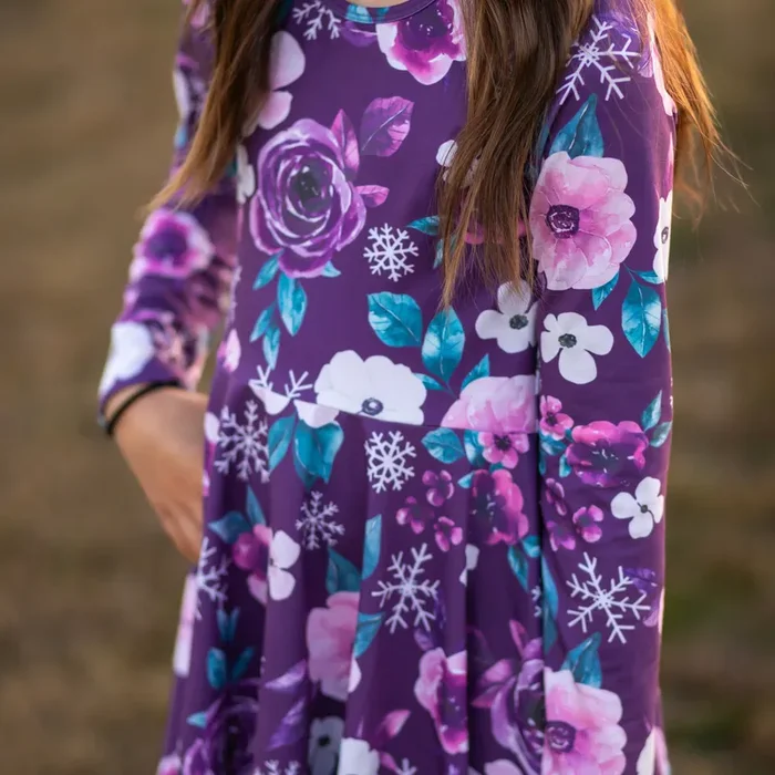 Purple Floral Snowflake