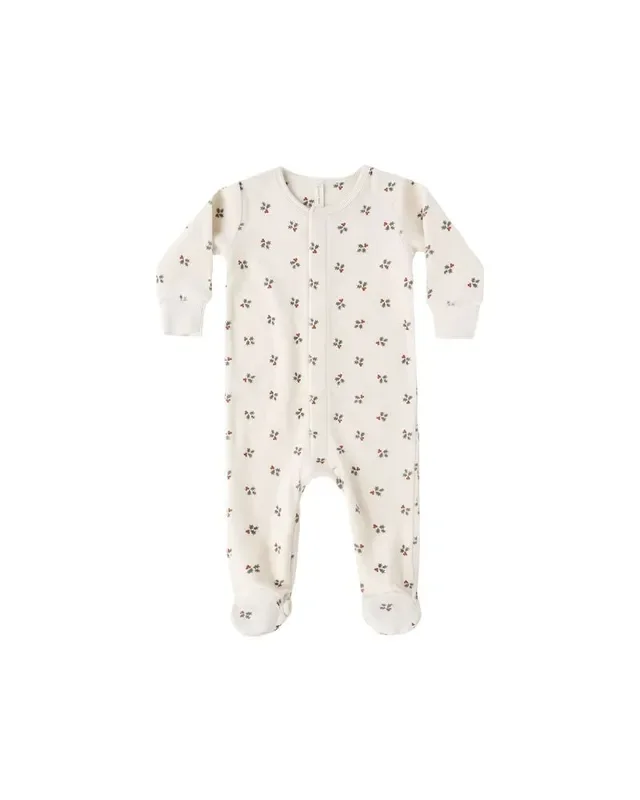 Quincy Mae Baby Girl Holiday Hidden Snap Footie