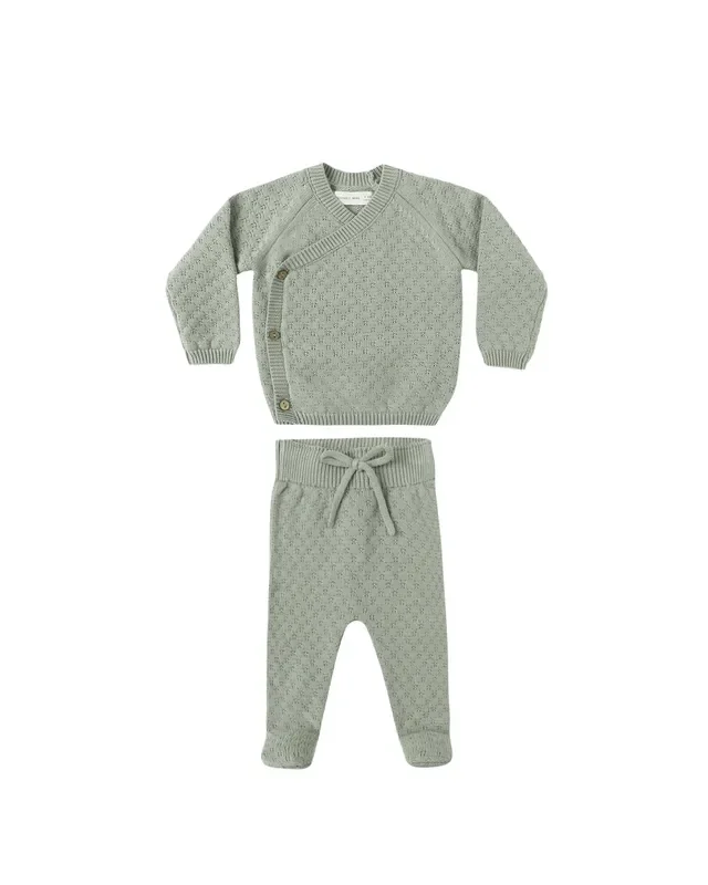 Quincy Mae Knit Wrap Top + Pant Set