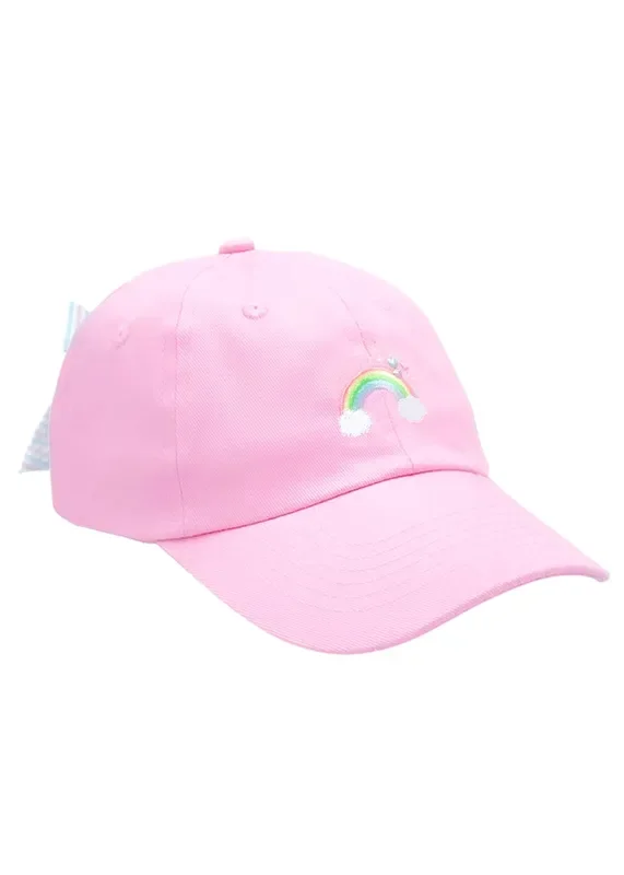 Rainbow Sparkle Bow Cap