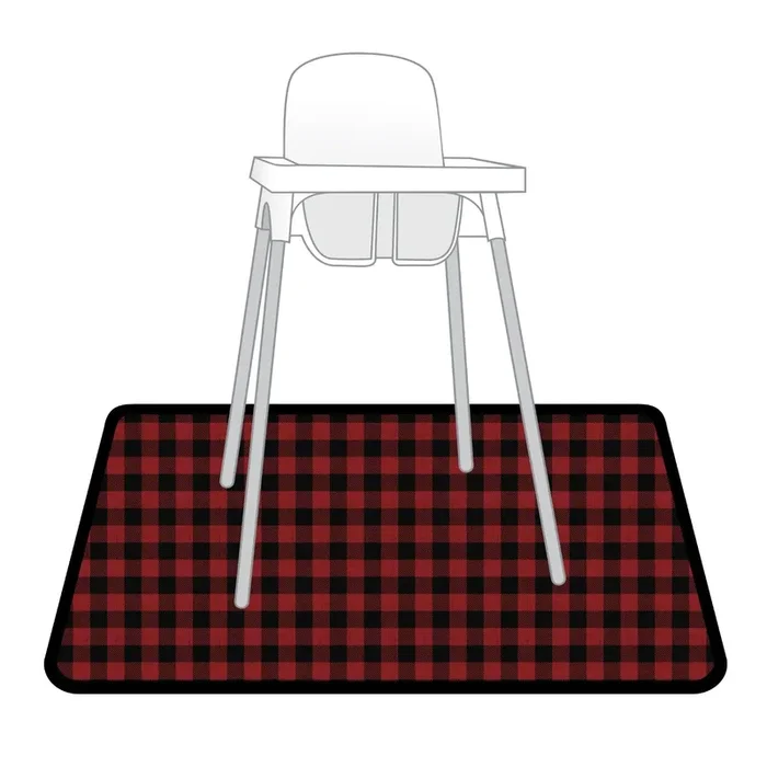 Red Buffalo Plaid Splash Mat – A Waterproof Catch-all For Highchair Spills And More!