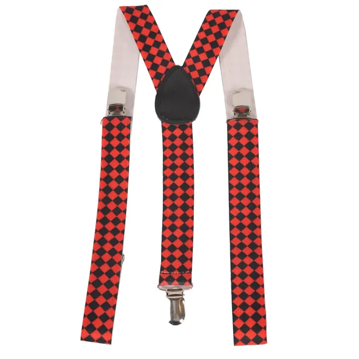 Red Checkerboard Suspenders – Wide