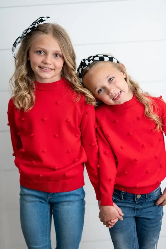 Red Pom Sweater