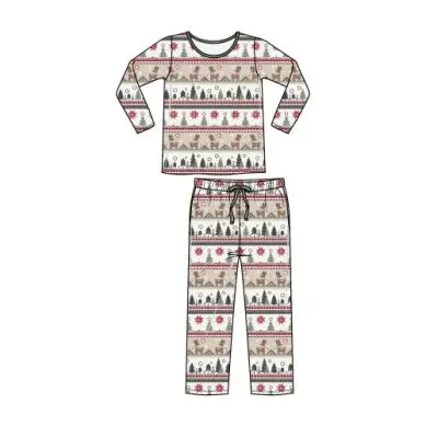 Reindeer Fair Isle – Adult L/s Loungewear Set W/ Pockets