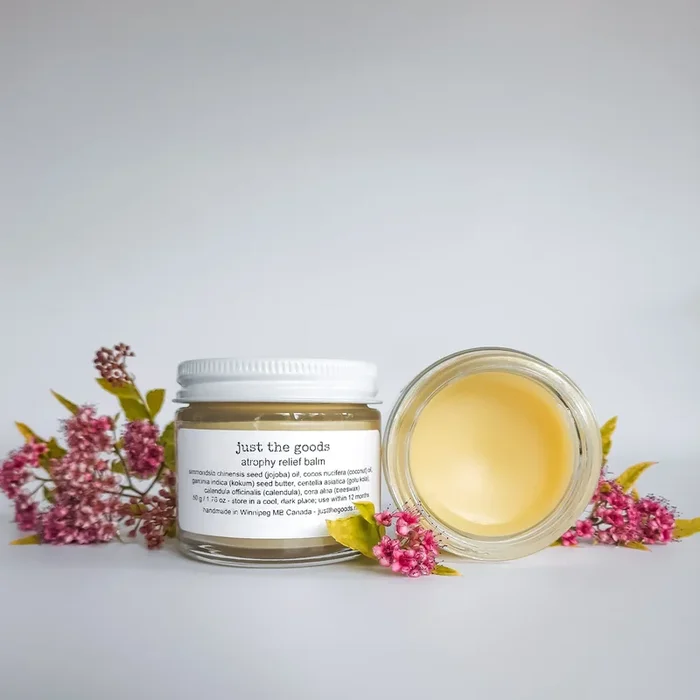 Restocked! Just the Goods atrophy relief balm (made with beeswax)