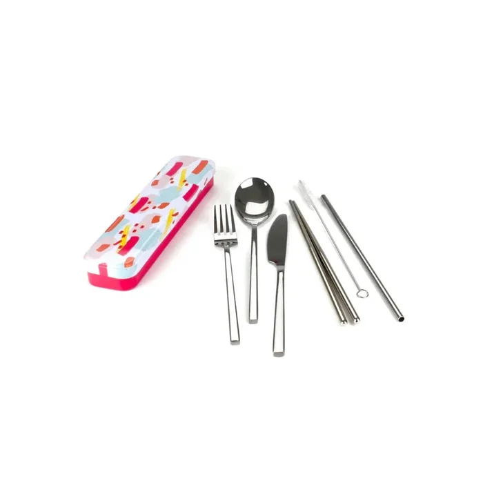 RetroKitchen Carry Your Cutlery Travel Set – Colour Splash