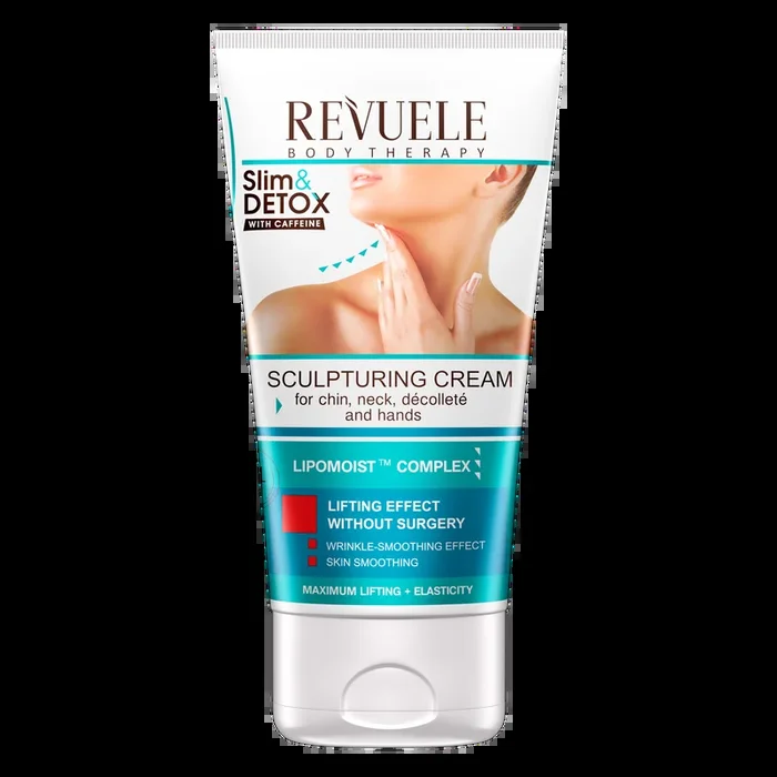 REVUELE SLIM & DETOX WITH CAFFEINE Sculpting Cream for Chin, Neck & Decollete