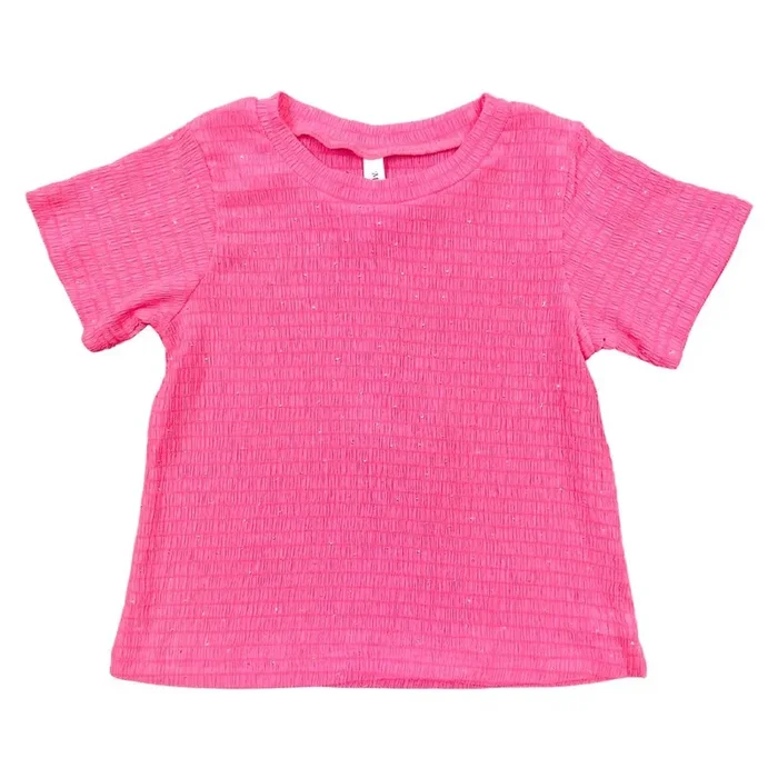 RHINESTONE-DOTTED-T-SHIRT HOT PINK