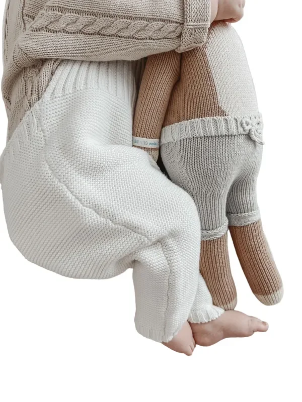 Rib Detail Overalls – White