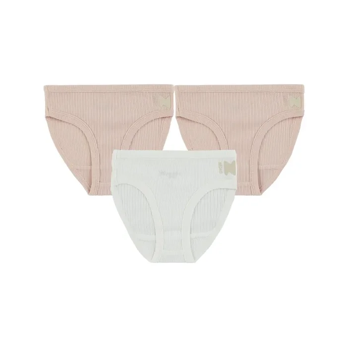 Ribbed Mauve + White (3 Panties)