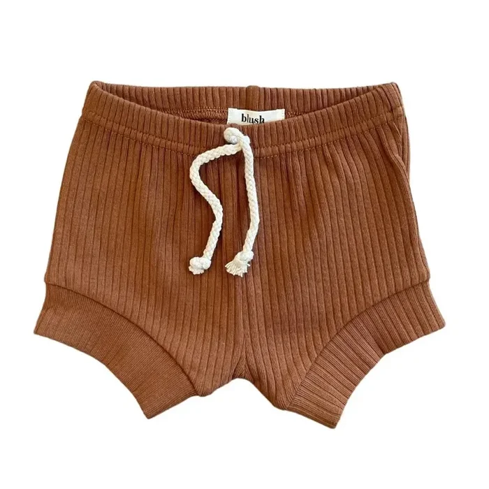 Ribbed Shorts – Cognac