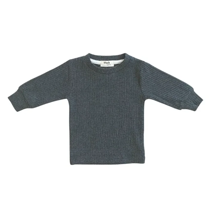 Ribbed Top – Charcoal