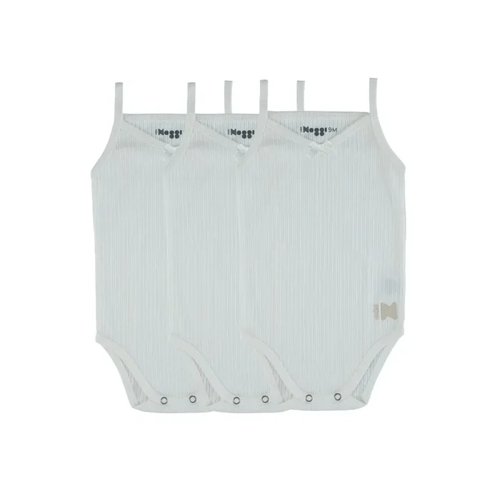 Ribbed White, Girl (three Pack)