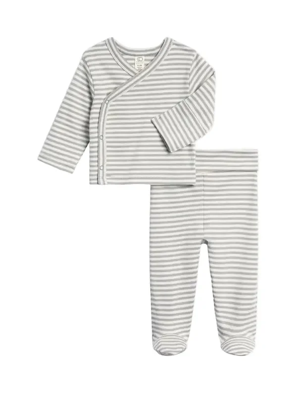 Riley Kimono Top + Pant Set – Mist Stripe