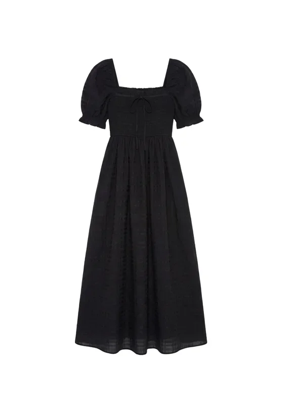 Romantic Square Neck Dress in Cotton Gauze