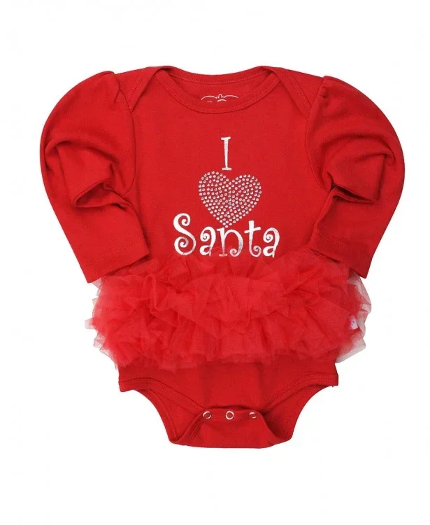 Ruffle Butts Girl Bodysuit I Heart Santa