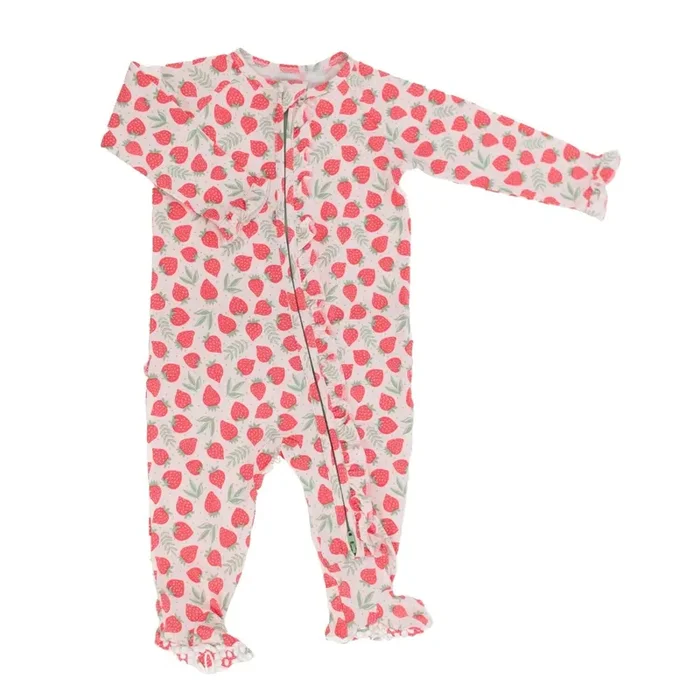Ruffle Footie – Strawberry Basil