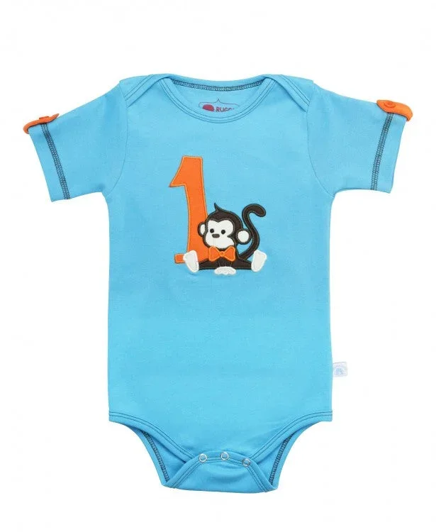 Rugged Butts Bodysuit First Birthday in Monkey Fun
