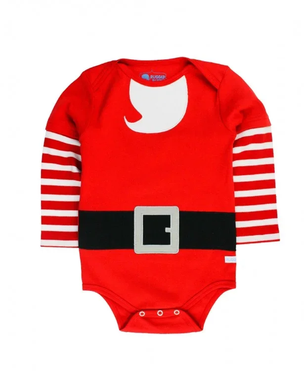Rugged Butts Bodysuit in Red Santa Holiday