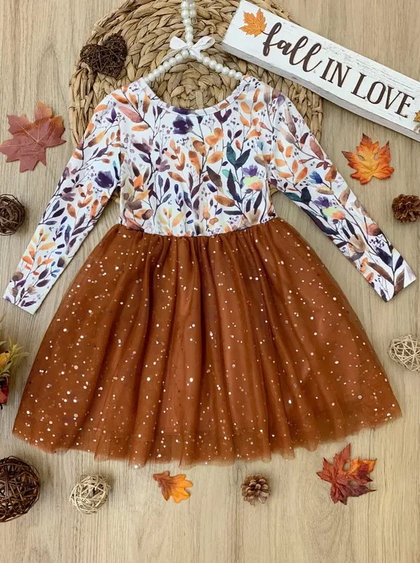 Rustling Leaves Sparkle Tutu Dress