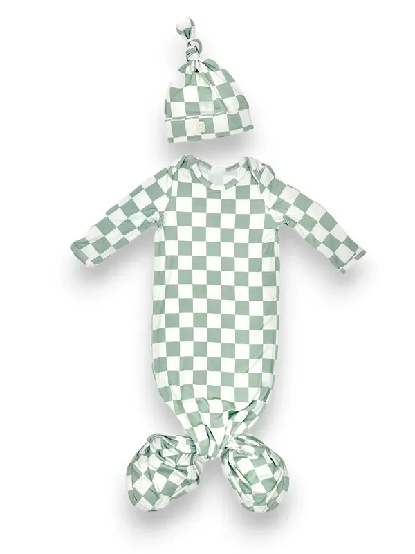 Sage – Knotted Gown Set