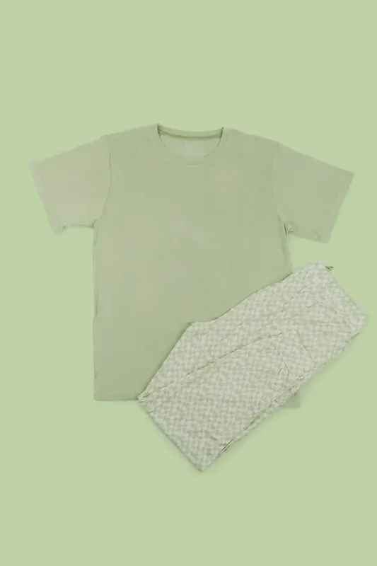 Sage Wavy Checkers Men’s Dream Jogger Set