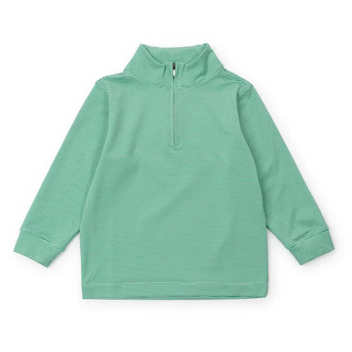 Sam Quarter Zip Pullover By Lh Sport – Green Stripes