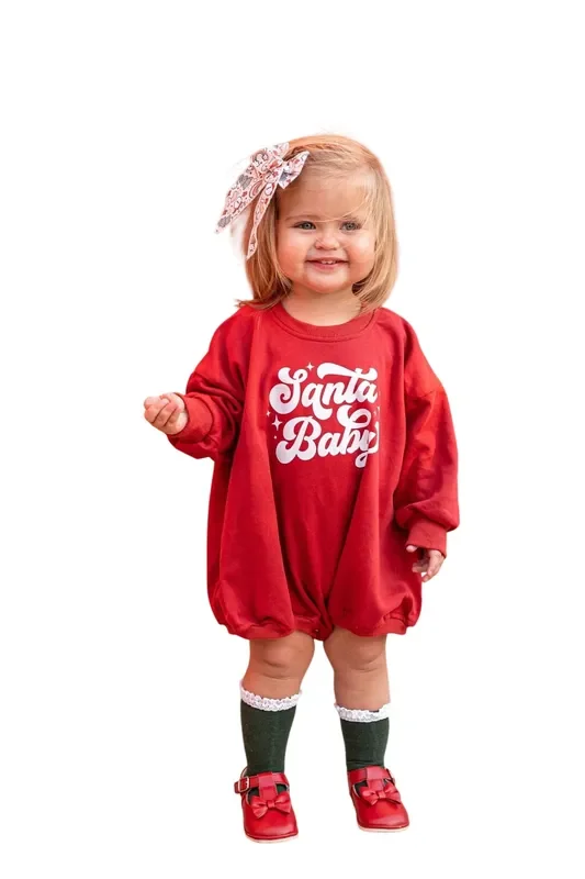 Santa Baby Sweatshirt Romper