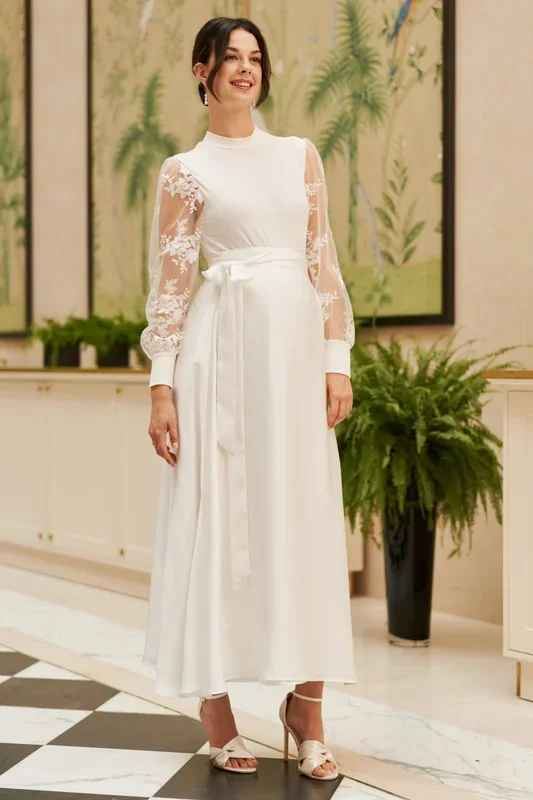 Satin maternity wrap skirt