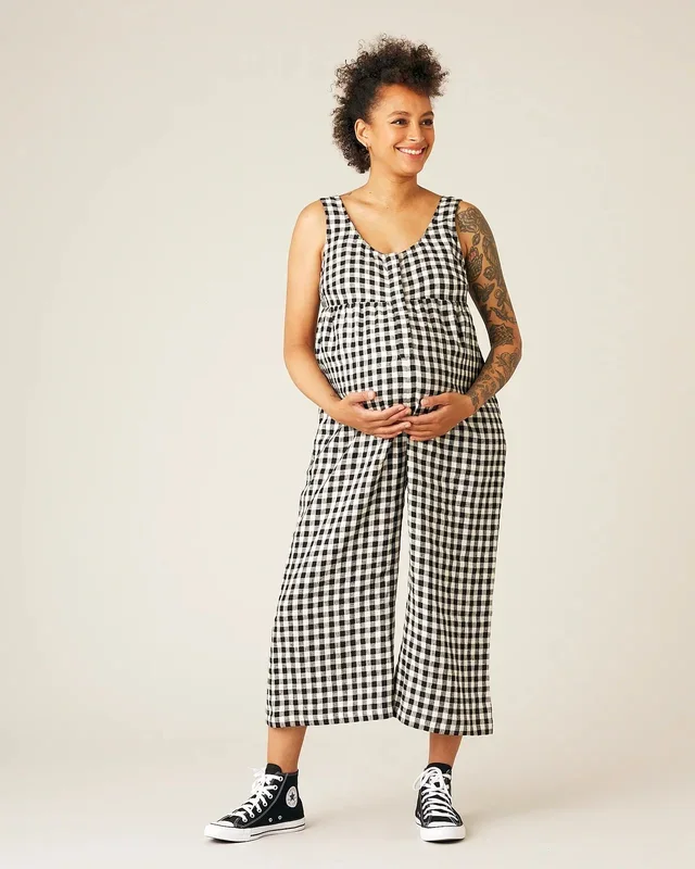 Savannah Jumpsuit in Black and White Gingham