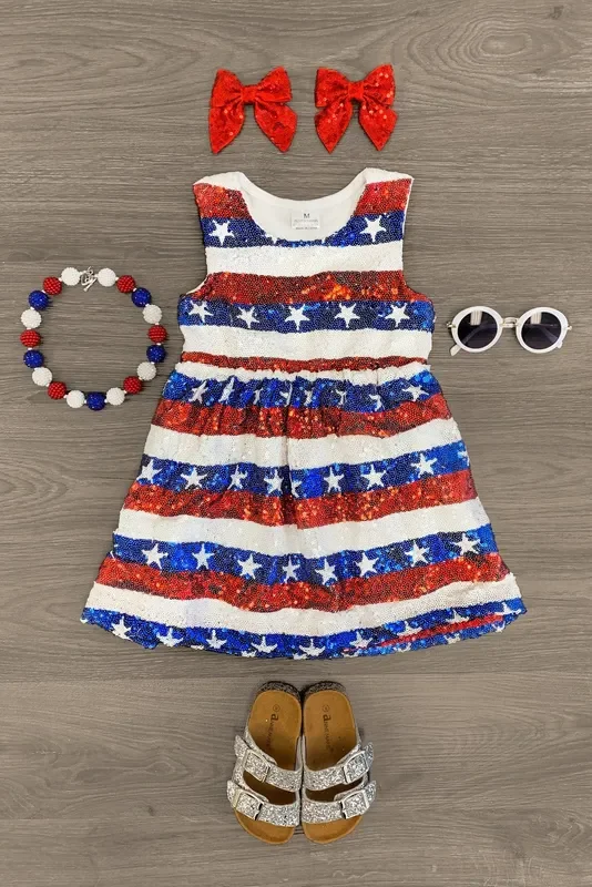 Sequin American Flag Dress