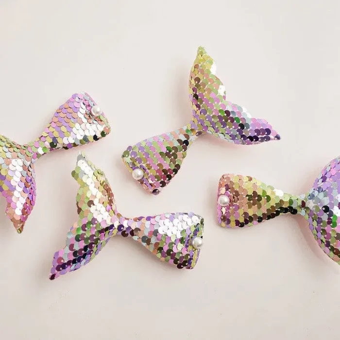 Sequin Hair Clip – Rainbow Mermaid Tail: Clip