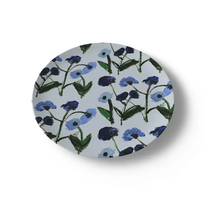 Set Of Blue Posey China Plates (set Of 2, 4 Or 8)