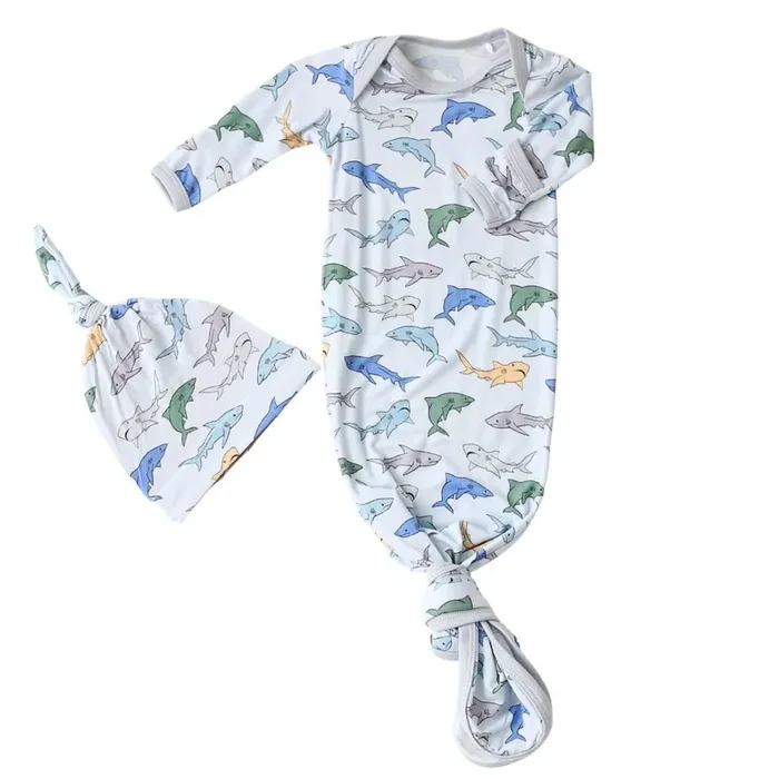 Shark Snuggles Gown & Hat
