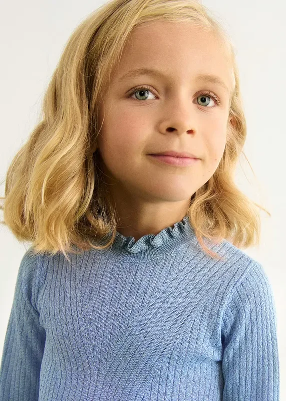 Shiny Ribbed Knit Turtleneck