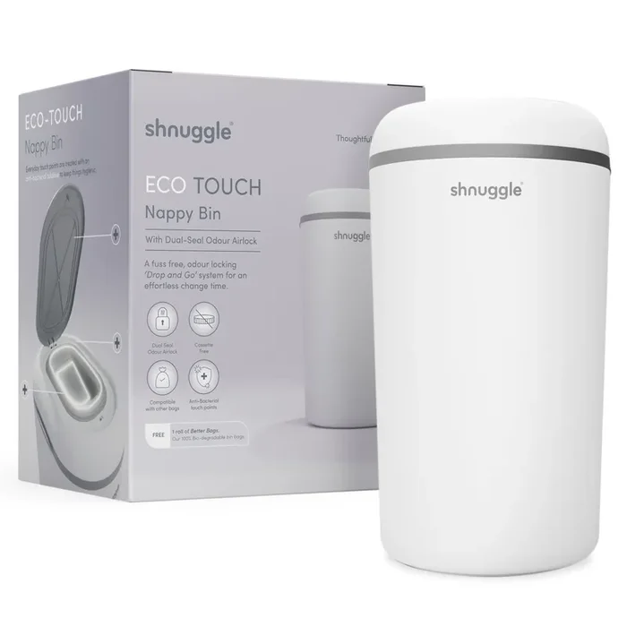 Shnuggle Nappy Bin in White/Grey