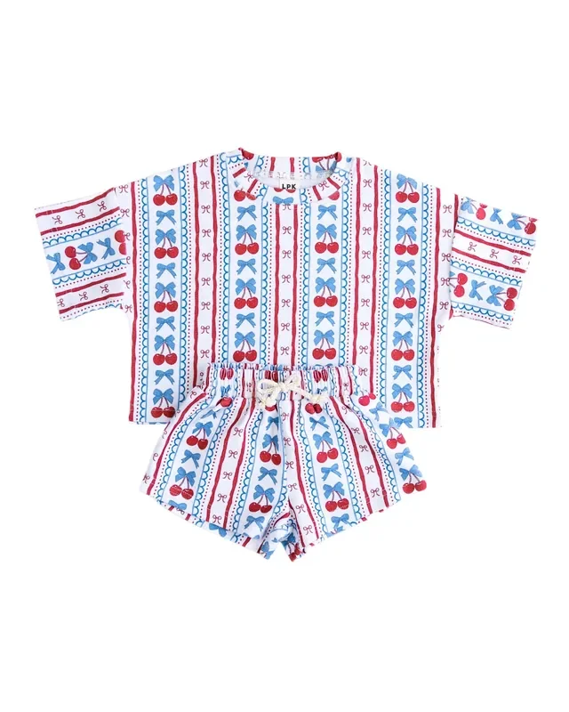 Shorts Set | Cherries & Stripes