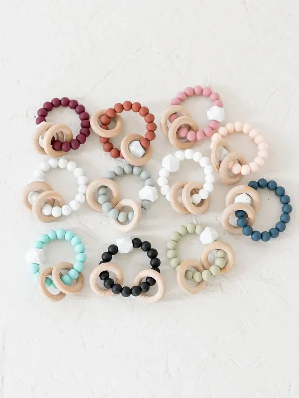 Silicone Beaded Rattle Rings