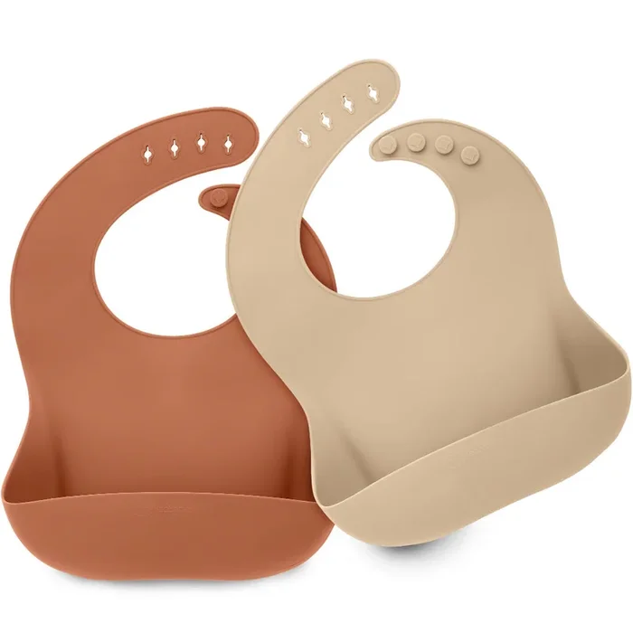 Silicone Prep Pocket Bib 2-Pack – Terracotta