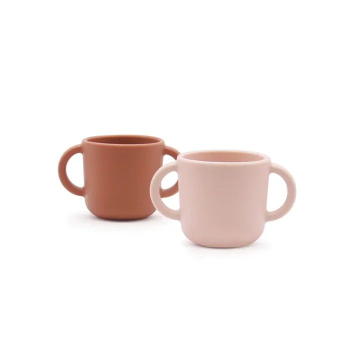 Silicone Training Cup Set – Blush / Terracotta