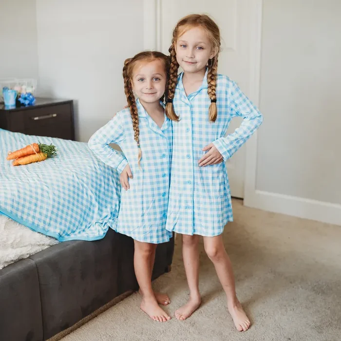 Sky Blue Gingham Girl’s Dream Gown