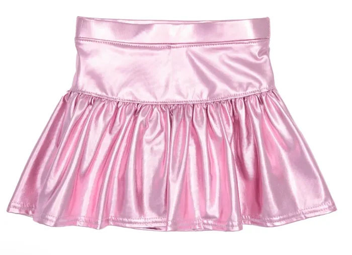 Slick Metallic Skort | Light Pink