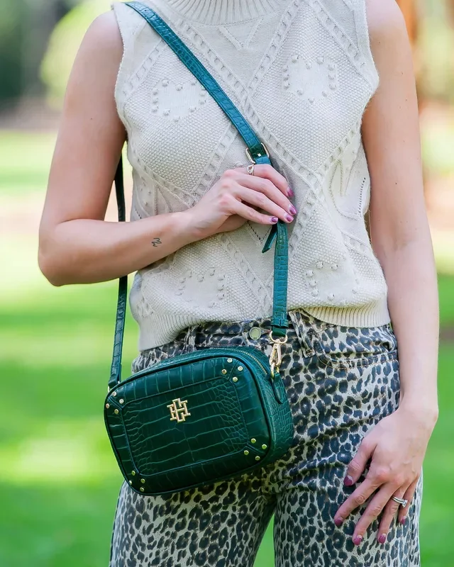 Sloane Studded Crossbody – Hunter Green