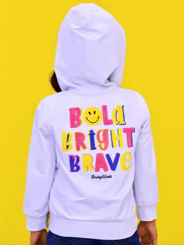 SmileyWorld Bold, Bright, Brave Zip-Up Hoodie