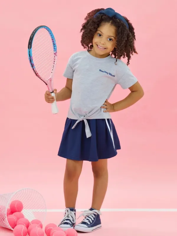 SmileyWorld Play Your Way Tie-Top Athletic Skirt Set