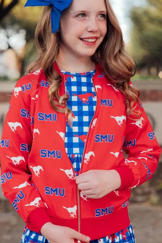 Smu Red Mustang Satin Jacket