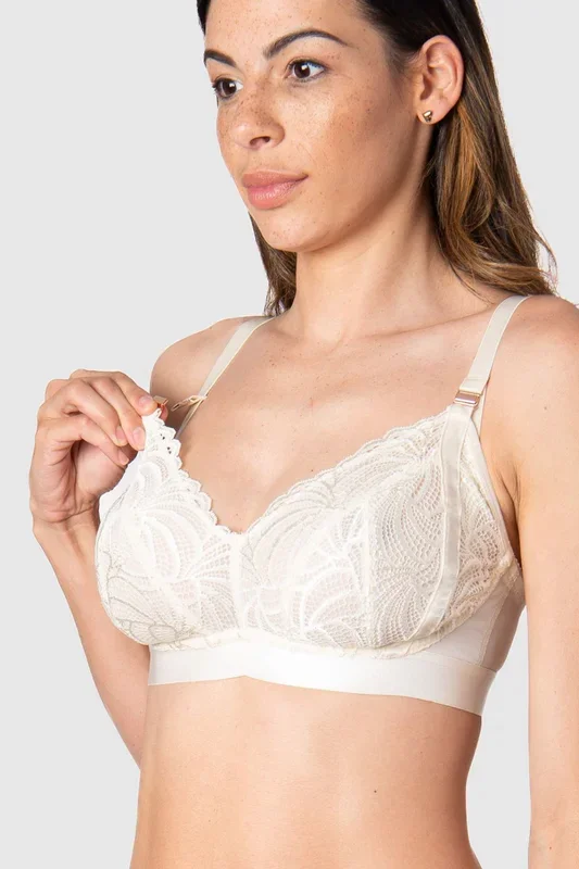 Soft Cup Maternity and Nursing Bra in Ivory Lace